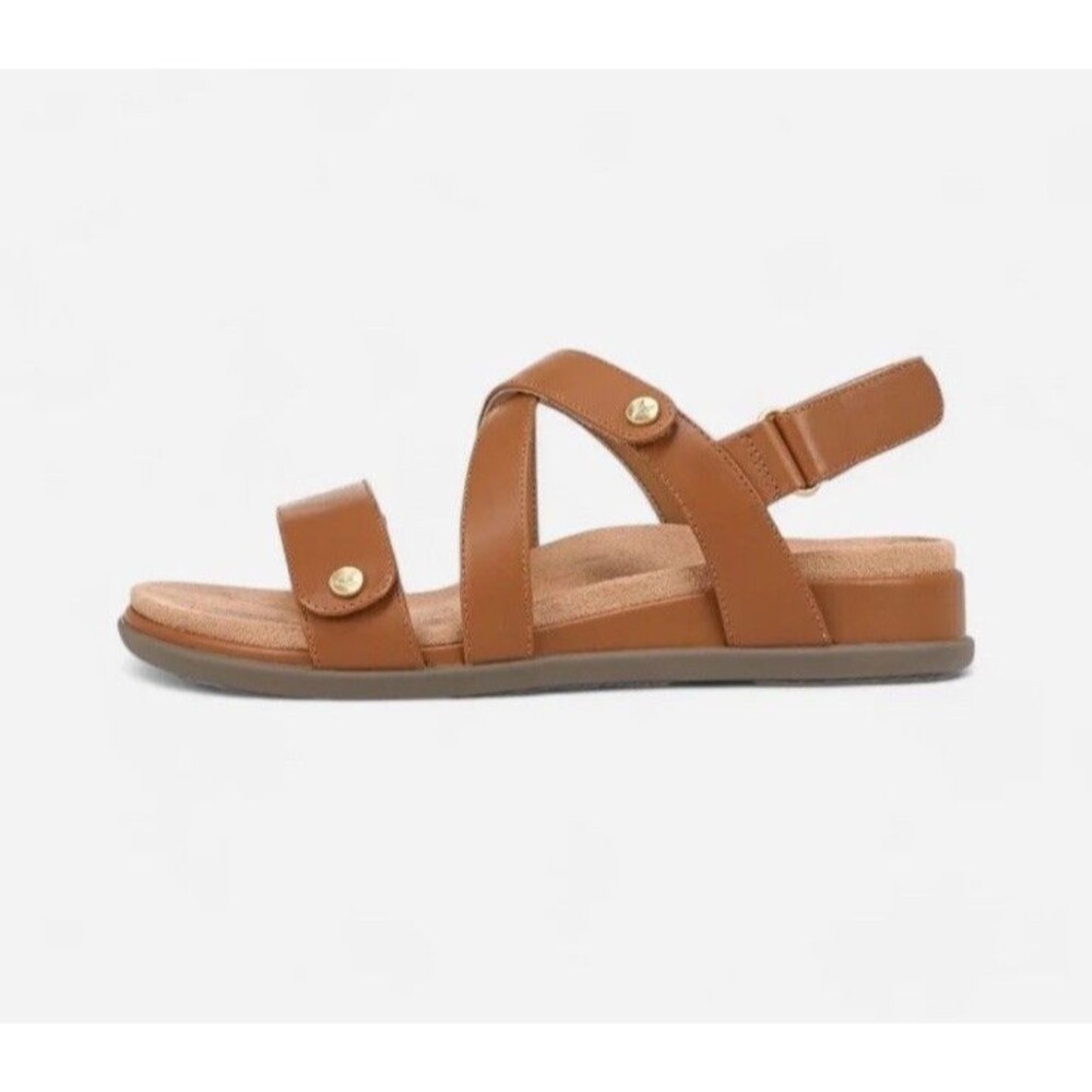 Vionic Leather Cognac Strap Cypress Womens Sandals Size 9 US Or 40 EU